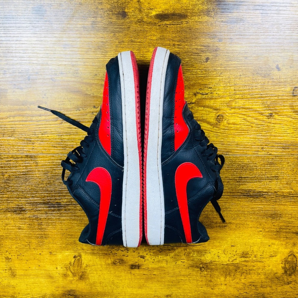 Nike Court Vision Low Mens 10 Black Red Excellent Bred Sneakers CD5463-002 - Picture 7 of 11
